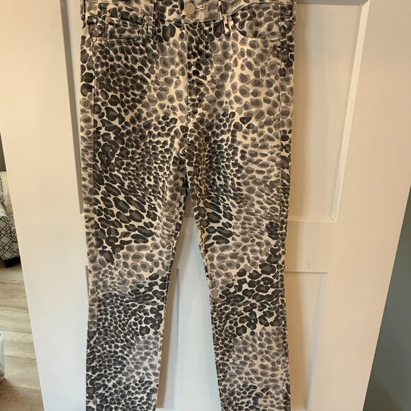 MOTHER “The Dazzler” Leopard Skinny/Crop Jeans | Size 26 | Grey/Cream/Charcoal - Picture 10 of 12